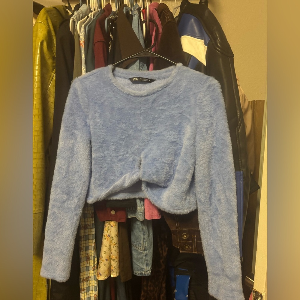 Zara Soft Blue Women's Crew Neck Sweater